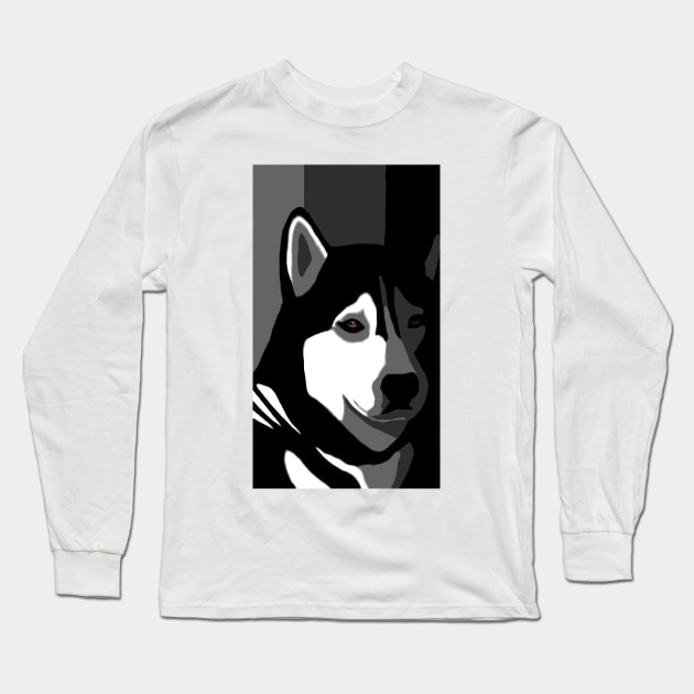 Siberian Husky Dog 162 Long Sleeve T-Shirt by artbylucie